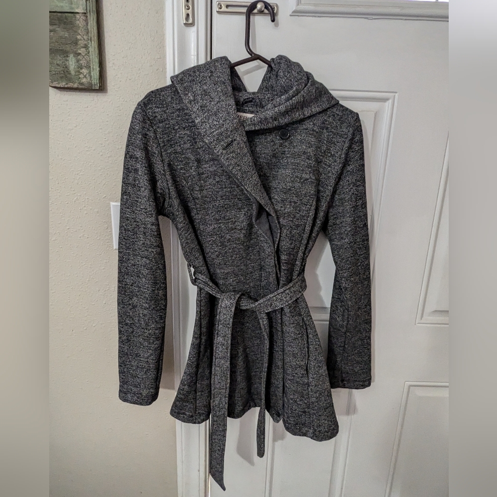 Women's Merona Gray & Black Peacoat  Sweatshirt Jacket SZ Small